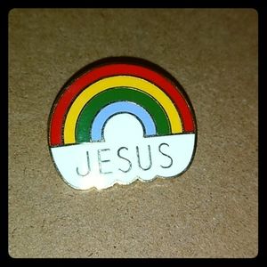 Rainbow Jesus Enamel Pin